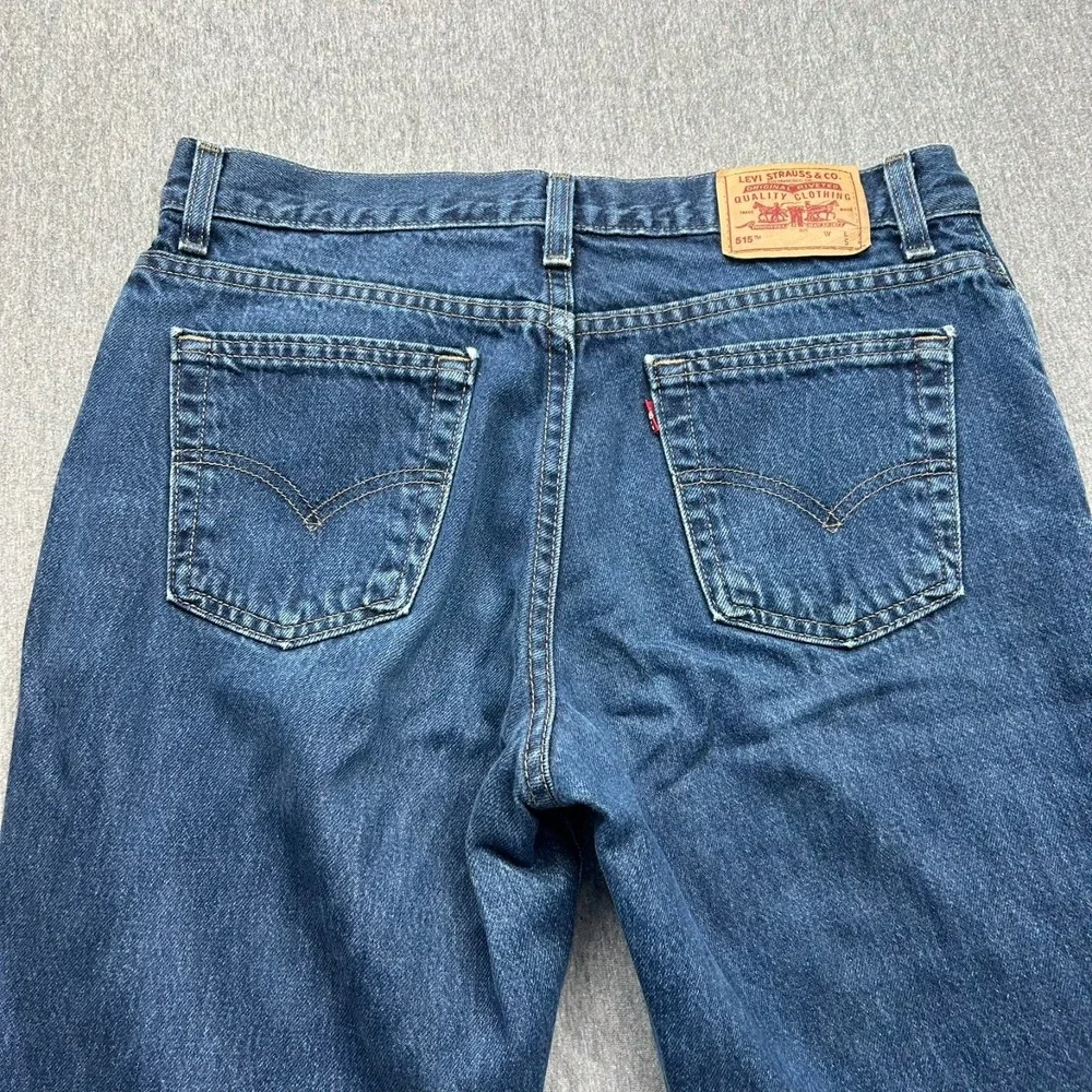 Levis 515‎ Boot Cut Low Rise Jeans Womens 12 Petite (32x27) Blue Denim Pants USA